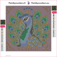 Thumbnail for Peacock Jewel timanttimaalauksen liimapintainen canvas 20x20cm