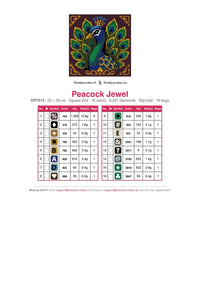 Thumbnail for Peacock Jewel timanttimaalauksen värikartta – 16 DMC-väriä