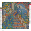 Thumbnail for Peacock on the Mosaic Stair timanttimaalauksen liimapintainen canvas 30x30cm