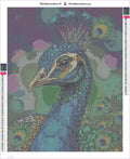 Thumbnail for Peacock Portrait timanttimaalauksen liimapintainen canvas 40x50cm