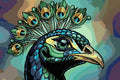 Thumbnail for Timanttikuvio - Majestic Peacock Portrait