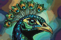 Thumbnail for Timanttikuvio - Majestic Peacock Portrait