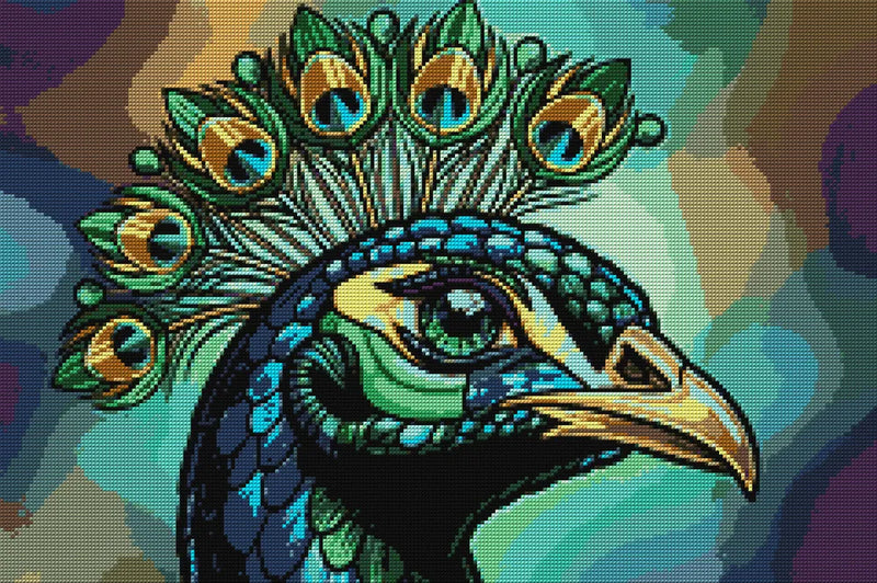 Timanttikuvio - Majestic Peacock Portrait
