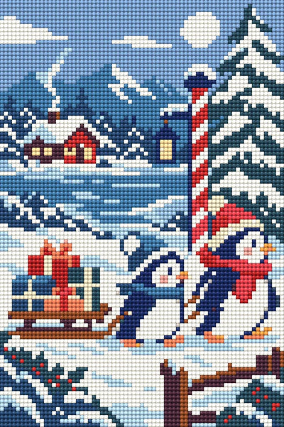Penguin Parcel Patrol, 20x30 cm timanttimaalaus – lopullisen kuvion esikatselu