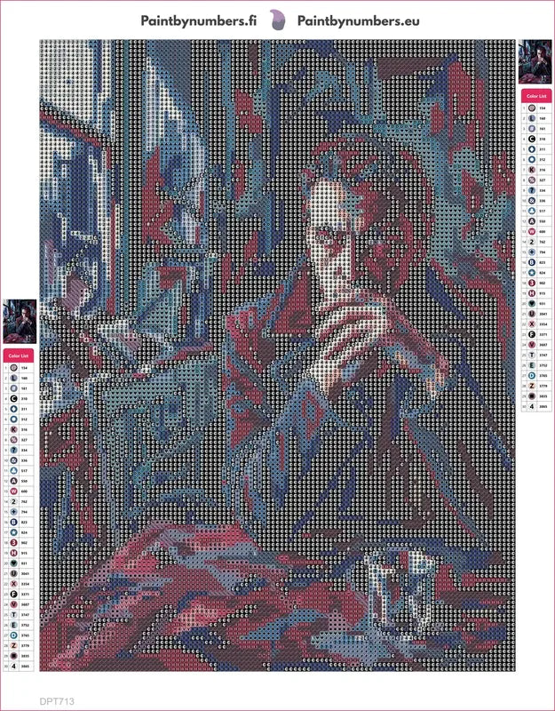 Pensive Man by Window timanttimaalauksen liimapintainen canvas 30x40cm
