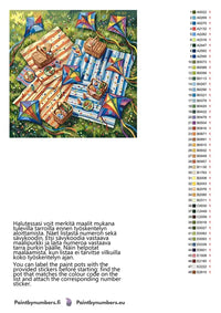 Thumbnail for Värikartta ja ohjeet - Picnic Blankets and Kites 50x50cm
