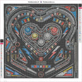 Thumbnail for Pinball Heart timanttimaalauksen liimapintainen canvas 50x50cm