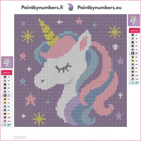 Thumbnail for Pixel Unicorn timanttimaalauksen liimapintainen canvas 20x20cm