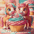 Thumbnail for Timanttikuvio - Ponies with Cupcake