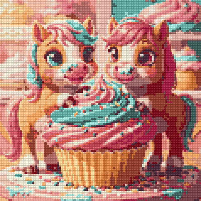 Timanttikuvio - Ponies with Cupcake