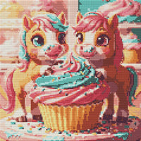 Thumbnail for Timanttikuvio - Ponies with Cupcake