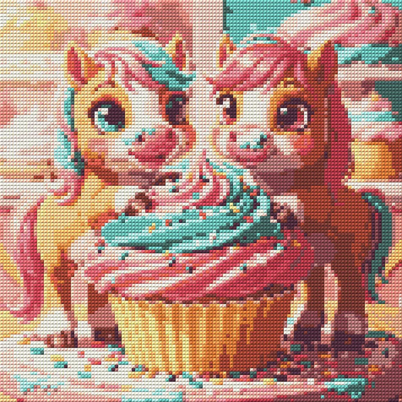Timanttikuvio - Ponies with Cupcake