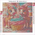 Thumbnail for Ponies with Cupcake timanttimaalauksen liimapintainen canvas 30x30cm