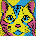 Thumbnail for Pop Art Comic Cat, 20x20 cm timanttimaalaus – lopullisen kuvion esikatselu
