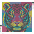 Thumbnail for Pop Art Tiger in Magenta and Teal timanttimaalauksen liimapintainen canvas 40x40cm