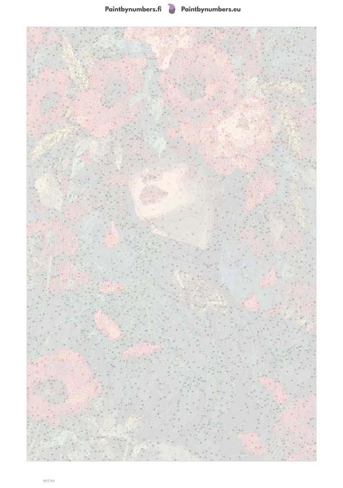 Numeromaalaus: Numeroitu kangas - Poppy Crown 40x60cm