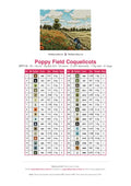 Thumbnail for Poppy Field Coquelicots timanttimaalauksen värikartta – 34 DMC-väriä