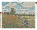 Thumbnail for Poppy Field Coquelicots timanttimaalauksen liimapintainen canvas 50x40cm