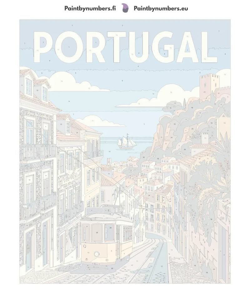 Numeroitu kangas - Portugal Travel Poster 40x50cm