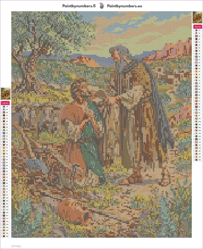 Prophet Blessing the Farmer timanttimaalauksen liimapintainen canvas 40x50cm