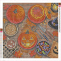 Thumbnail for Pumpkin Carving Night from Above timanttimaalauksen liimapintainen canvas 50x50cm