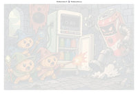 Thumbnail for Numeroitu kangas - Pumpkin Wizards and Robot Can 70x40cm