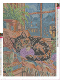 Thumbnail for Purl beside the Rainy Window timanttimaalauksen liimapintainen canvas 40x55cm