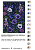 Thumbnail for Värikartta ja ohjeet - Purple Flowers and Blue Butterflies 50x70cm