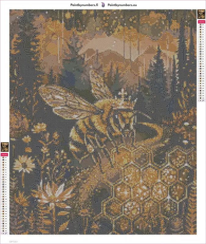 Queen Bee timanttimaalauksen liimapintainen canvas 50x60cm