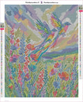 Thumbnail for Rainbow Birds Over Wildflowers timanttimaalauksen liimapintainen canvas 40x50cm