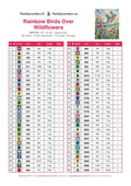 Thumbnail for Rainbow Birds Over Wildflowers timanttimaalauksen värikartta – 56 DMC-väriä