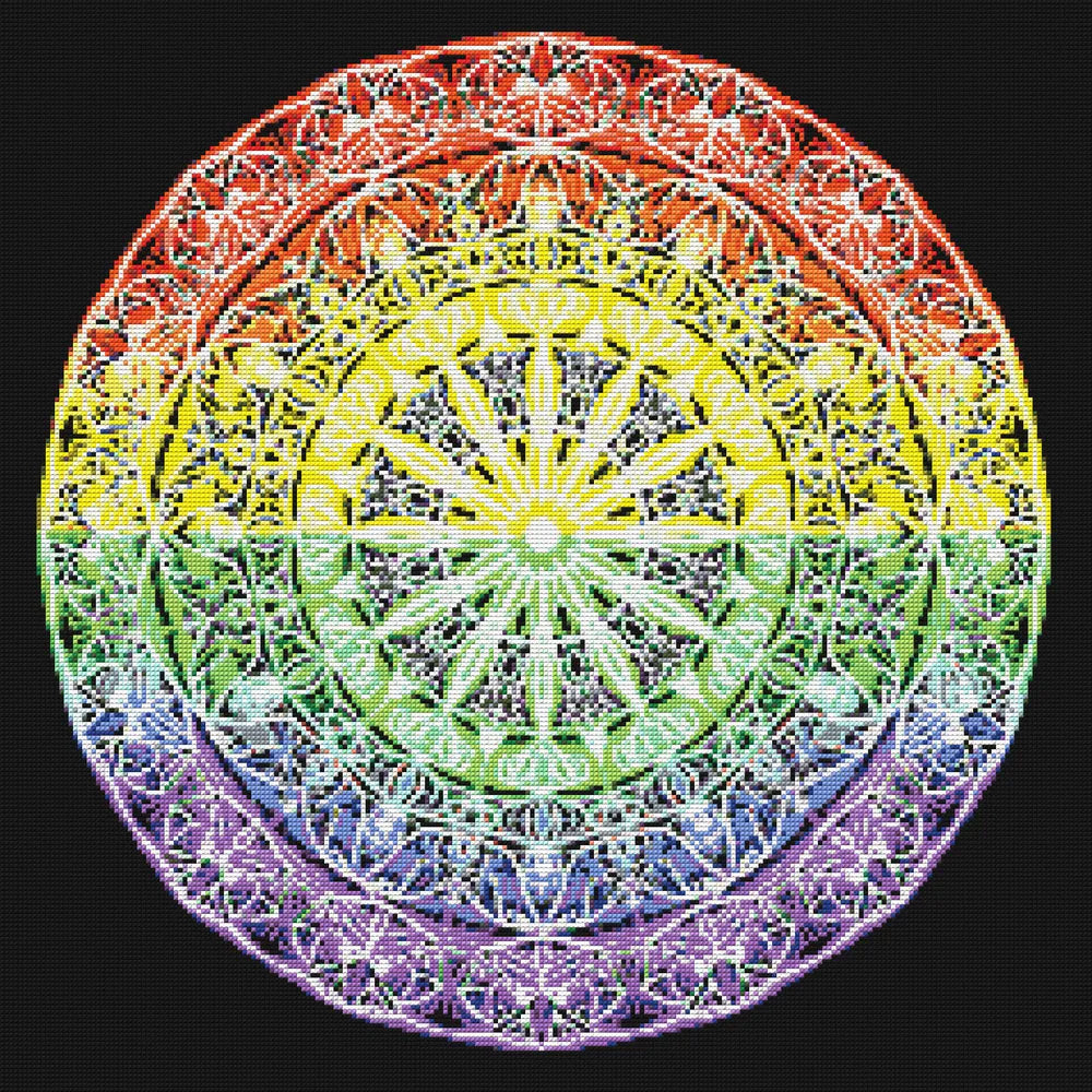 Timanttikuvio - Rainbow Color Mandala