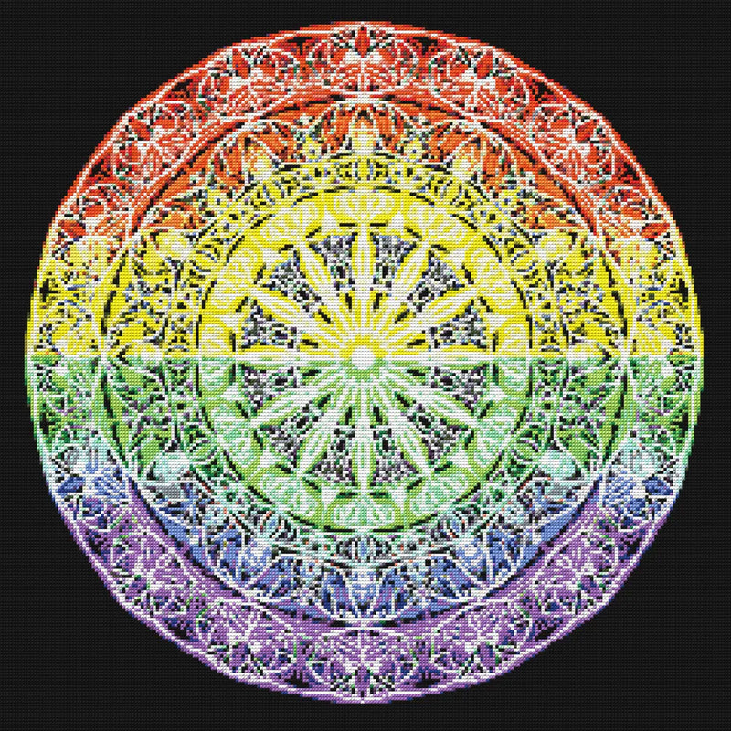Timanttikuvio - Rainbow Color Mandala