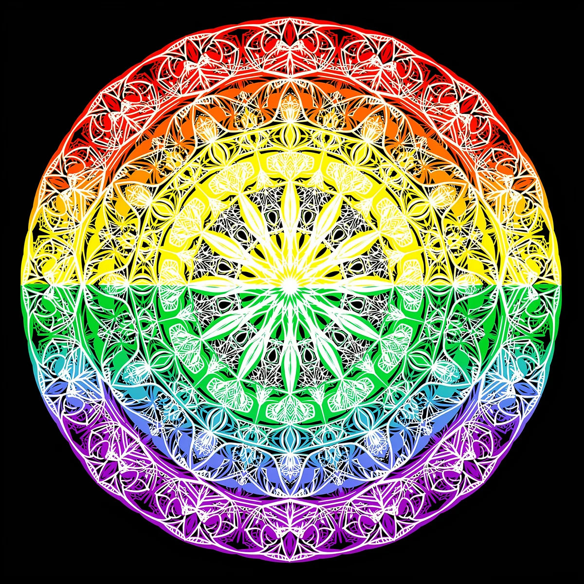 Timanttimaalaus Rainbow Color Mandala