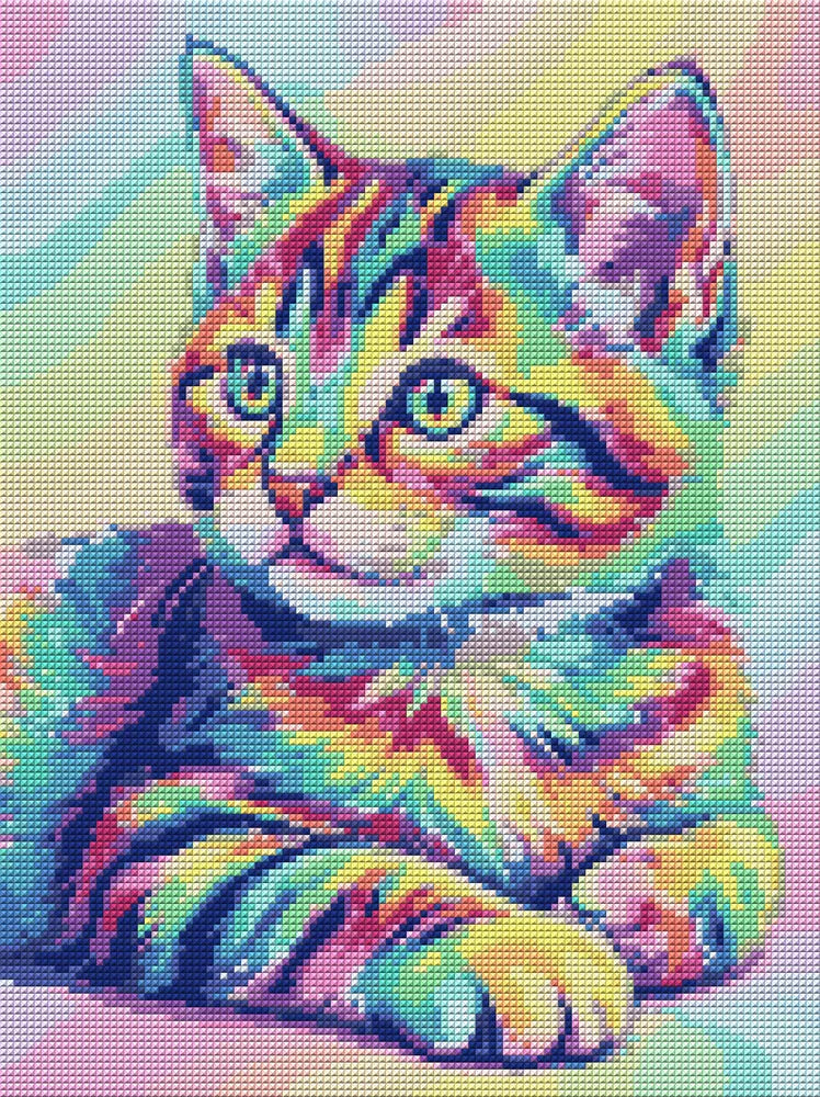 Timanttikuvio - Rainbow Kitten
