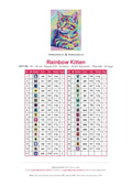 Thumbnail for Rainbow Kitten timanttimaalauksen värikartta – 33 DMC-väriä