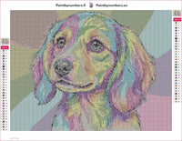 Thumbnail for Rainbow Puppy timanttimaalauksen liimapintainen canvas 40x30cm