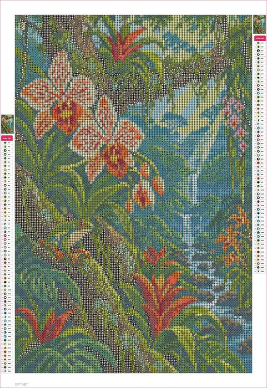 Rainforest Orchid Canopy timanttimaalauksen liimapintainen canvas 40x60cm