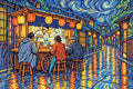 Thumbnail for Ramen Cart in the Kyoto Rain, 60x40 cm timanttimaalaus – lopullisen kuvion esikatselu
