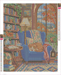 Thumbnail for Reading Nook timanttimaalauksen liimapintainen canvas 40x50cm