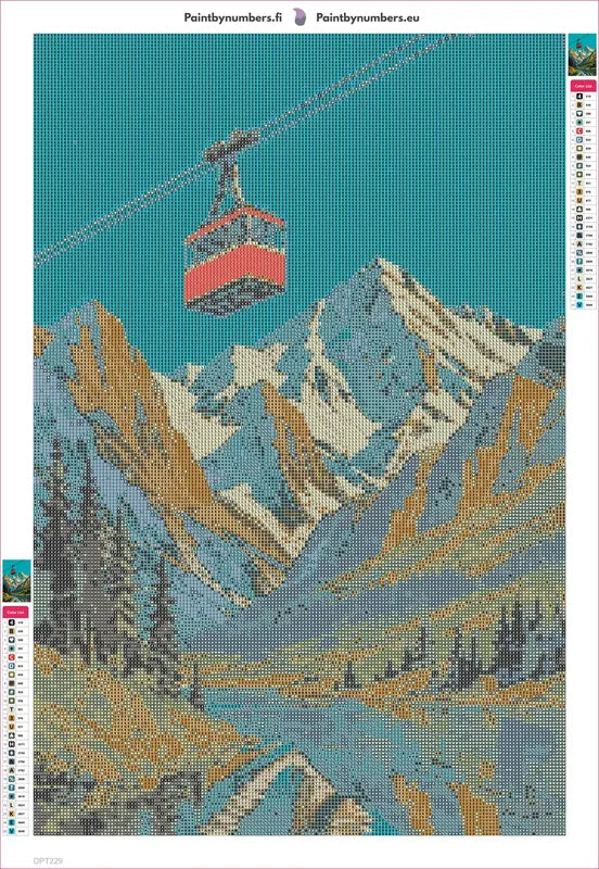 Red Gondola timanttimaalauksen liimapintainen canvas 40x60cm