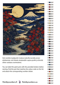 Thumbnail for Värikartta ja ohjeet - Red Maple Bridge Landscape 40x50cm