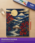 Thumbnail for Valmiin numeromaalauksen havainnekuva - Red Maple Bridge Landscape 40x50cm