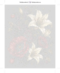 Thumbnail for Numeroitu kangas - Red Poppies and White Lilies 40x50cm