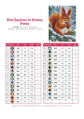 Thumbnail for Red Squirrel in Snowy Pines timanttimaalauksen värikartta – 29 DMC-väriä