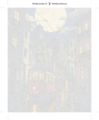 Thumbnail for Numeroitu kangas - Red Tram at Night 40x50cm