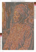 Thumbnail for Regal African Woman Portrait timanttimaalauksen liimapintainen canvas 40x60cm