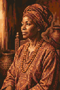 Thumbnail for Regal African Woman Portrait, 40x60 cm timanttimaalaus – lopullisen kuvion esikatselu