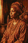 Thumbnail for Regal African Woman Portrait, 40x60 cm timanttimaalaus – koko kuvion esikatselu ilman lähikuvaa