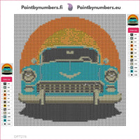 Thumbnail for Retro Car timanttimaalauksen liimapintainen canvas 20x20cm